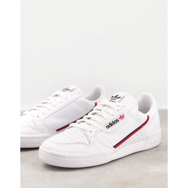 Adidas originals continental 80s shop sneakers in triple white