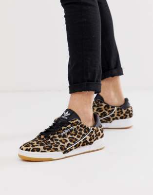 adidas continental 80 leopard print