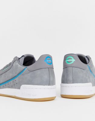 adidas originals continental 80's tfl district elizabeth line trainers in grey