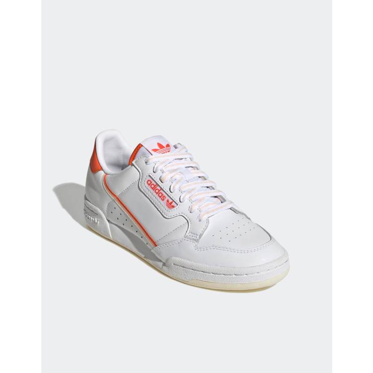 adidas Originals Continental 80s trainer in off white and orange ASOS