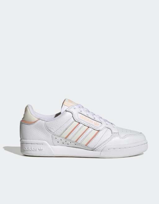 adidas Originals continental 80s trainer in white and orange