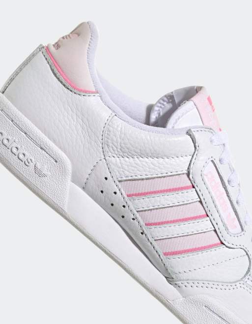 adidas Originals continental 80s trainer in white and pink