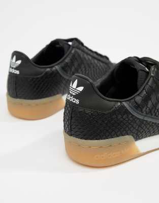 adidas originals continental 80s trainers in white with gum sole