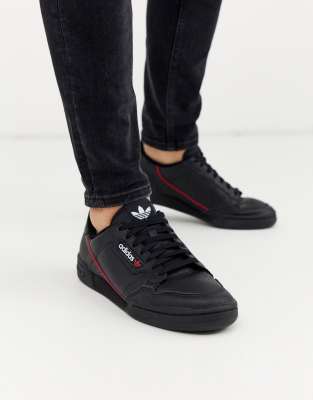 adidas originals continental 80's trainers in black