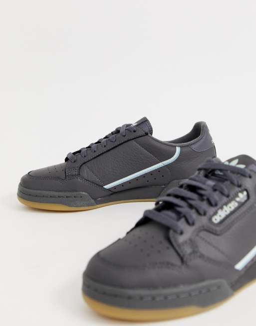 Adidas originals continental 8's trainers hot sale in black with gum sole