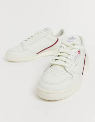 adidas originals continental 80's trainers in off white with gum sole