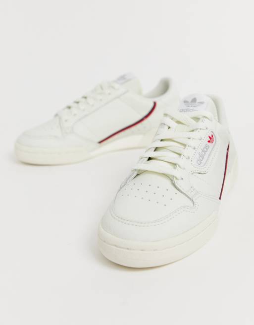 Adidas originals continental 8's hot sale trainers in off white