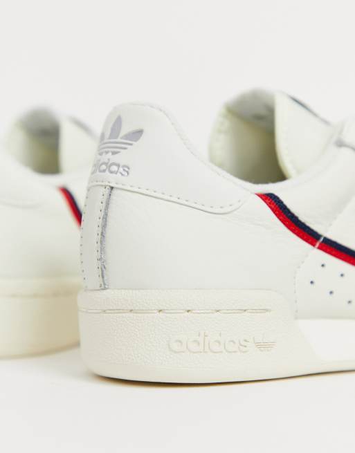 Adidas originals continental 80's sneakers hot sale in off white and red