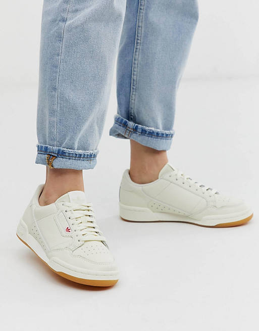 adidas Originals Continental 80's trainers in off white with gum sole