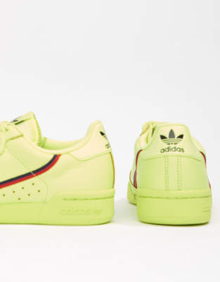 adidas originals continental 80's trainers in semi frozen yellow
