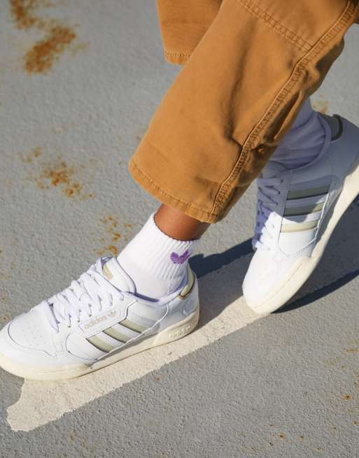 Adidas originals continental 80s trainers in white with outlet gum sole