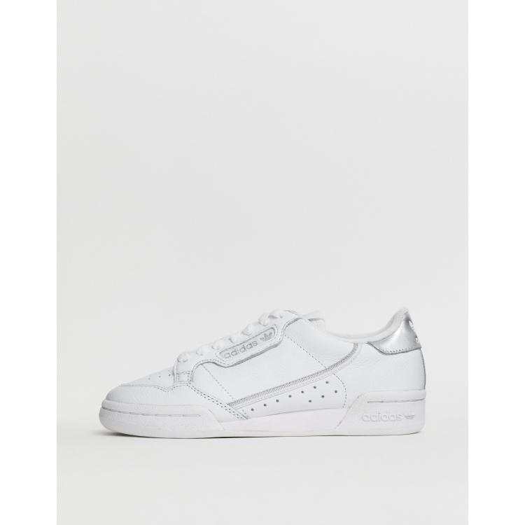 adidas Originals Continental Baskets style 80 s Blanc et argent