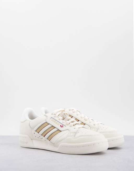 adidas Originals – Continental – Białe buty sportowe w stylu lat 80. ze złotymi paskami