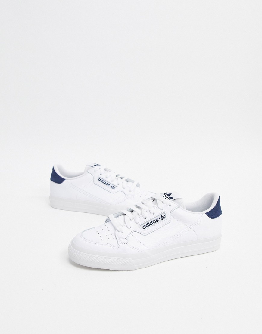 Adidas Originals continental vulc leather trainers white