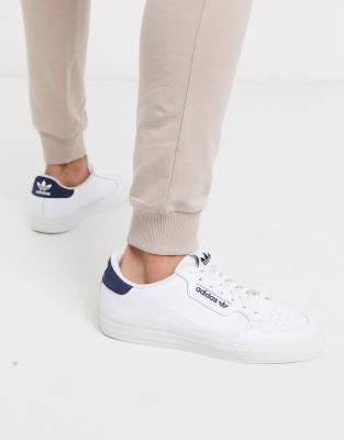 Adidas originals continental vulc trainers clearance in white with suede trim