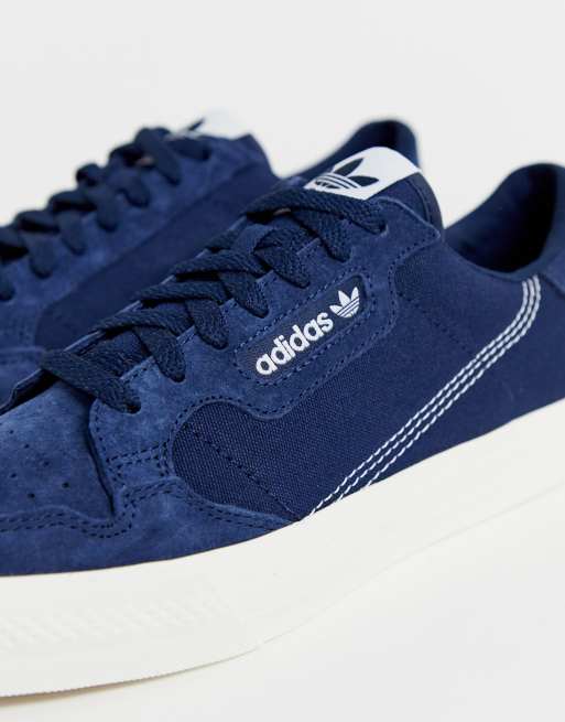 adidas Originals Continental vulc sneakers in navy with suede trim