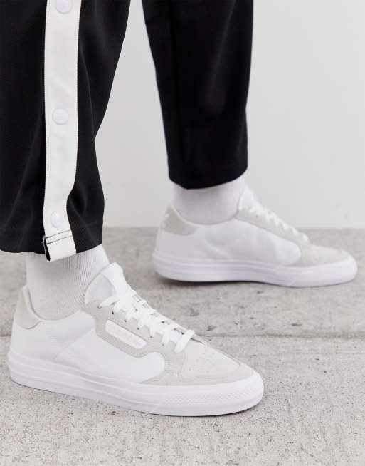 adidas Originals Continental vulc in white with suede trim |