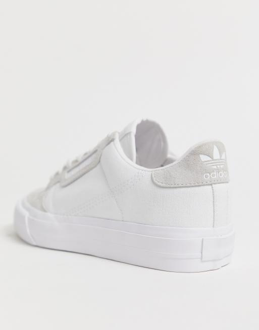 Adidas originals continental 80 vulc trainer in white and on sale pink