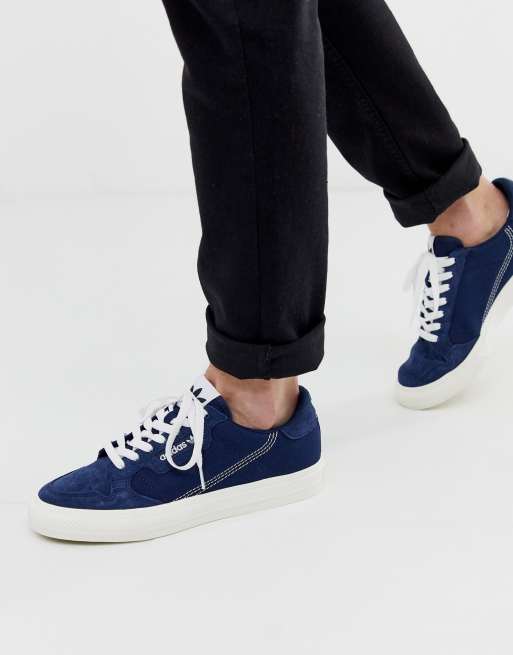 Ligatie Rudyard Kipling Ontoegankelijk adidas Originals - Continental vulc - Sneakers met suède in marineblauw |  ASOS