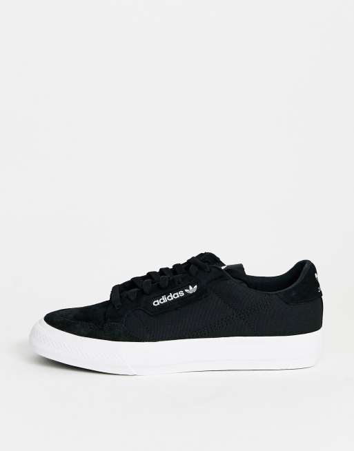 Adidas originals suede continental vulc trainer in hotsell black womens