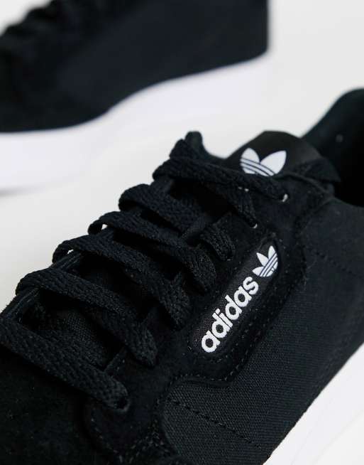 Adidas originals suede continental shop vulc trainers in black