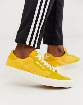 Adidas Originals Continental vulc trainers in gold with suede trim