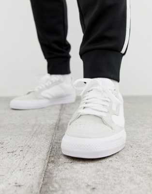 adidas originals continental vulc trainers in white with suede trim