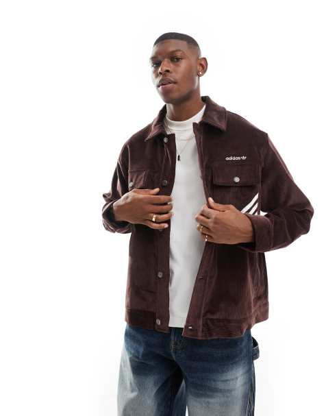 adidas Originals cord jacket in shadow brown - view 1