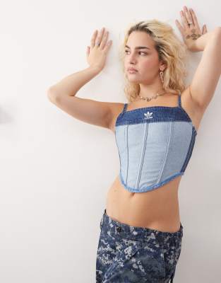 adidas Originals corset in denim