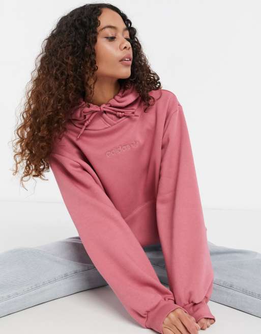 Adidas pink outlet oversized sweatshirt