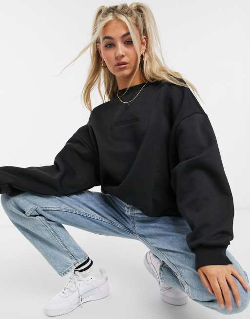 Adidas oversized sale sweatshirt black