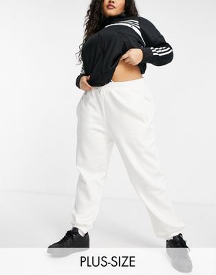 adidas Originals 'Cosy Comfort' Plus oversized cuffed joggers in off white - ASOS Price Checker