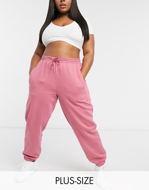 adidas Originals 'Cosy Comfort' Plus oversized cuffed joggers in pink