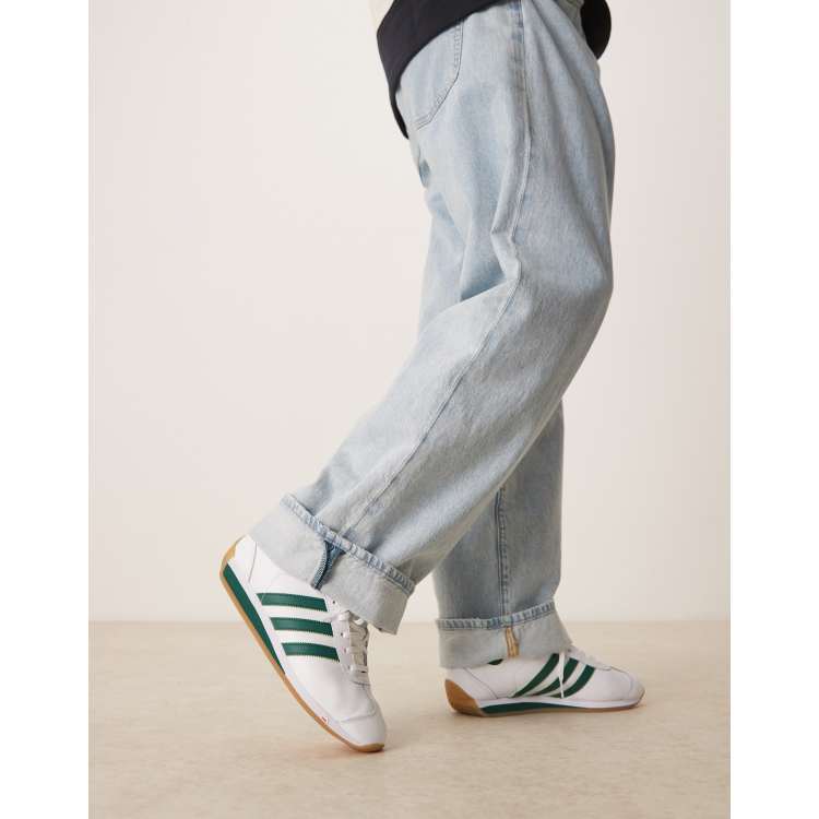 adidas Originals Country II sneakers in white and green | ASOS