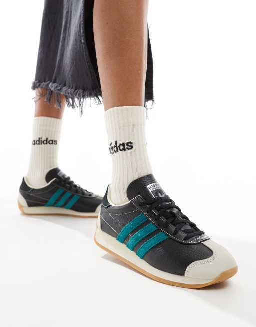 adidas Originals - Country OG - Baskets - Noir et sarcelle