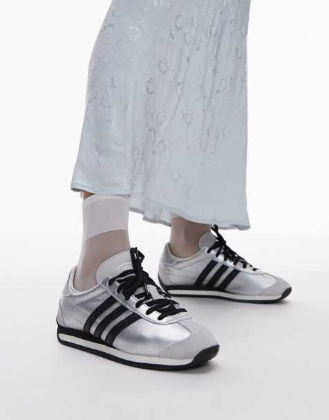 adidas Originals – Country OG – Silverfärgade, metalliska sneakers - view 1