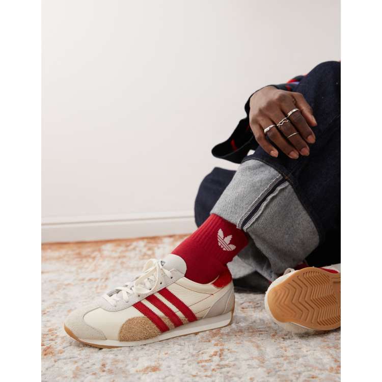 adidas Originals Country OG Sneakers bianche e rosse Cra wallonieShops adidas