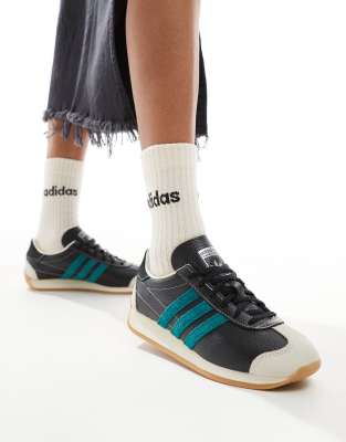 adidas Originals Country OG sneakers in black and teal