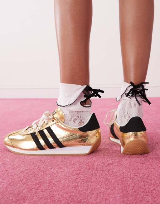 adidas Originals Country OG sneakers in metallic gold and black ASOS