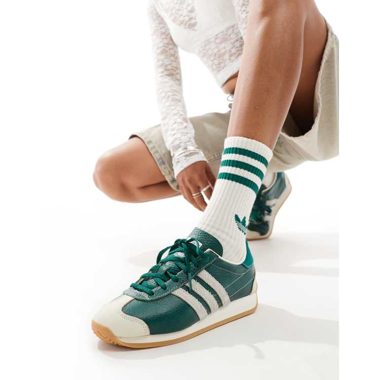 adidas Originals Country OG trainers in green and white ASOS