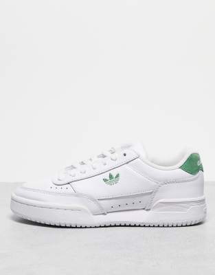 adidas Originals Court Super trainers in white and green - ASOS Price Checker