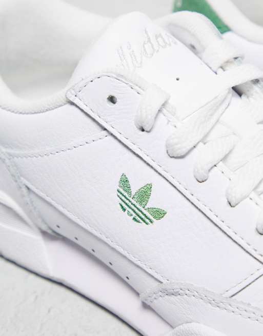 adidas Originals Court Super trainers in white and green