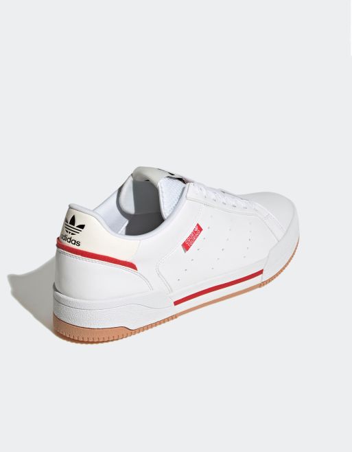 adidas Originals Court Tourino trainers in white and red