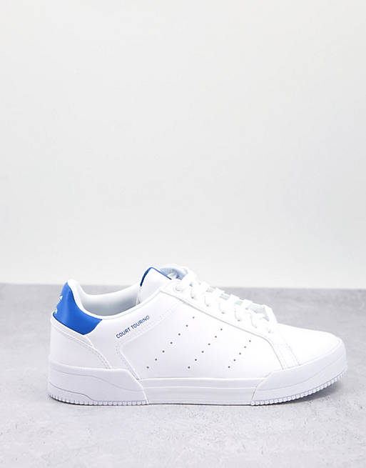 خزان غاز للبيع adidas Originals Court Tourino trainers in white with blue heel tab خزان غاز للبيع