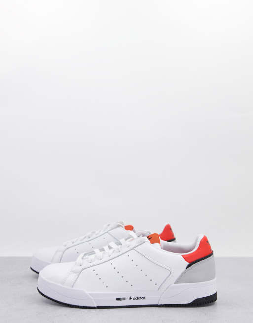 adidas Originals – Court Tourino – Vita och röda träningsskor