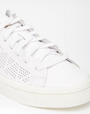 adidas originals court vantage off white perforated trainers