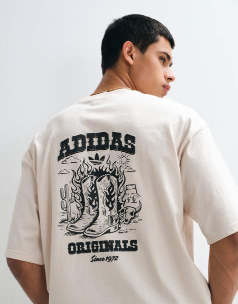 adidas Originals cowboy grafisk T-shirt i hvid - view 1