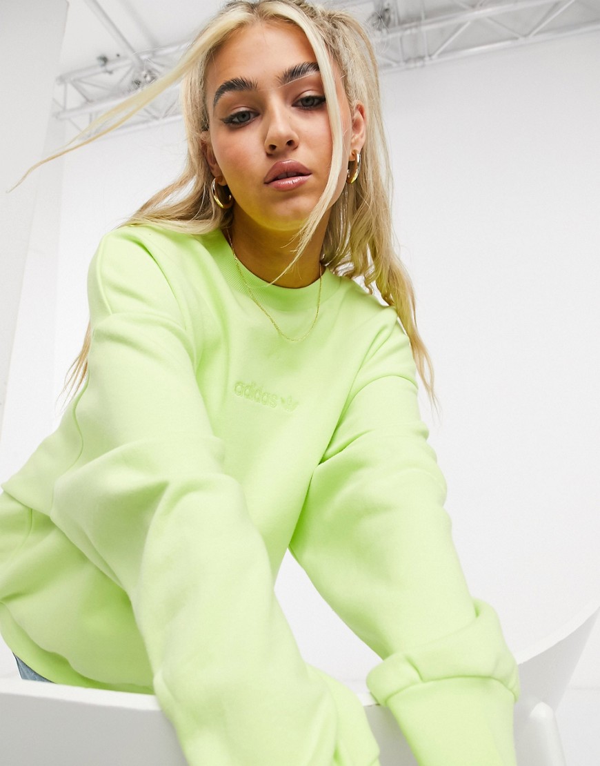 Adidas Originals 'cozy comfort' oversized sweatshirt in frozen yellow