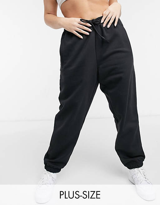 adidas Originals 'Cozy Comfort' Plus oversized cuffed sweatpants in black
