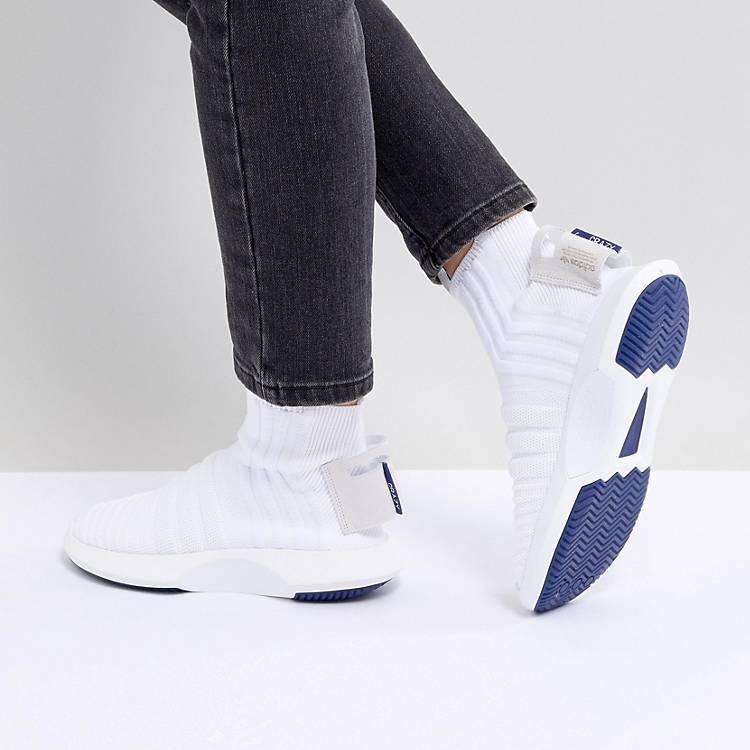 Saludo lantano Pensamiento adidas Originals Crazy 1 Adv Sock Primeknit Trainers In White | ASOS